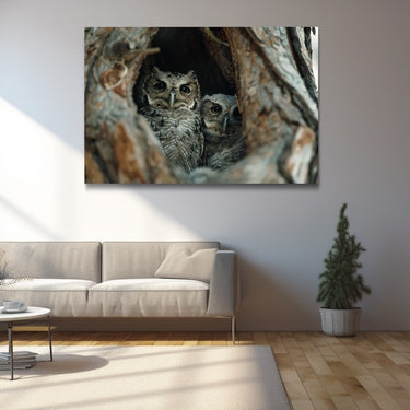 Painting of Owls on Canvas